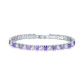 Women's electroplated platinum square diamond bracelet with zircon crystals and gang drill decoration