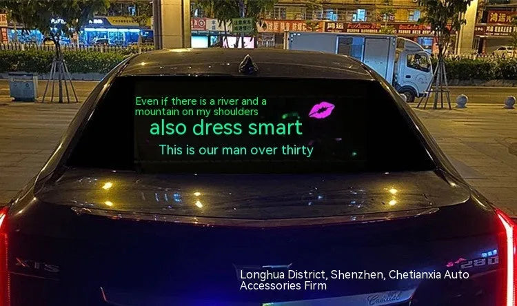 Car interior rhythm light with voice control and 90 by 25 cm electroluminescent panel
