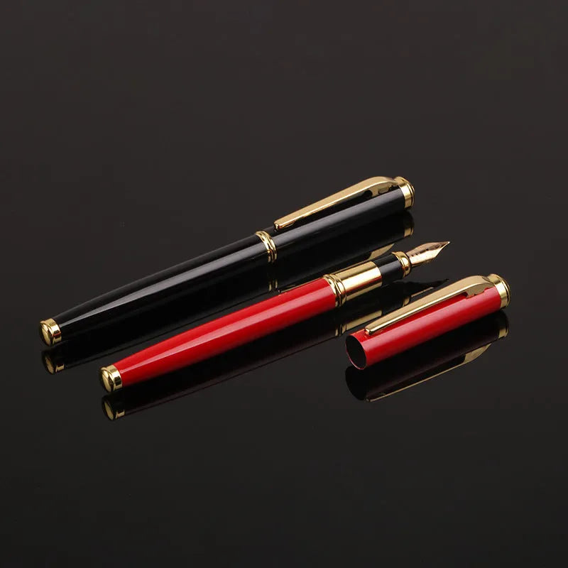 Red and black metal ink pens with 0.5mm Yijin nibs for business and student writing