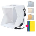 40cm folding studio fill light with adjustable LED lighting and six colour background cloths