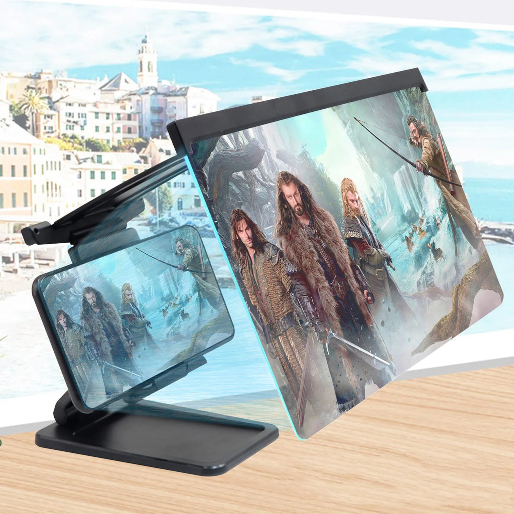 Black L20 split mobile phone screen magnifier with 12-inch screen size and acrylic lens