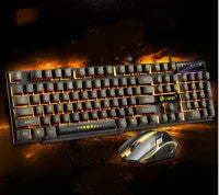 Limei Gtx300 white and black mechanical gaming keyboard and mouse set with backlit keys