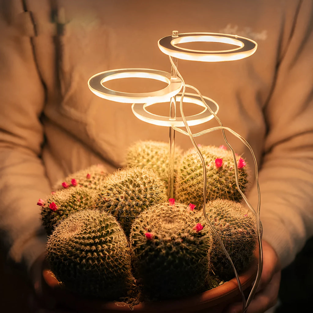 USB LED full spectrum plant grow light with acrylic stick on white background