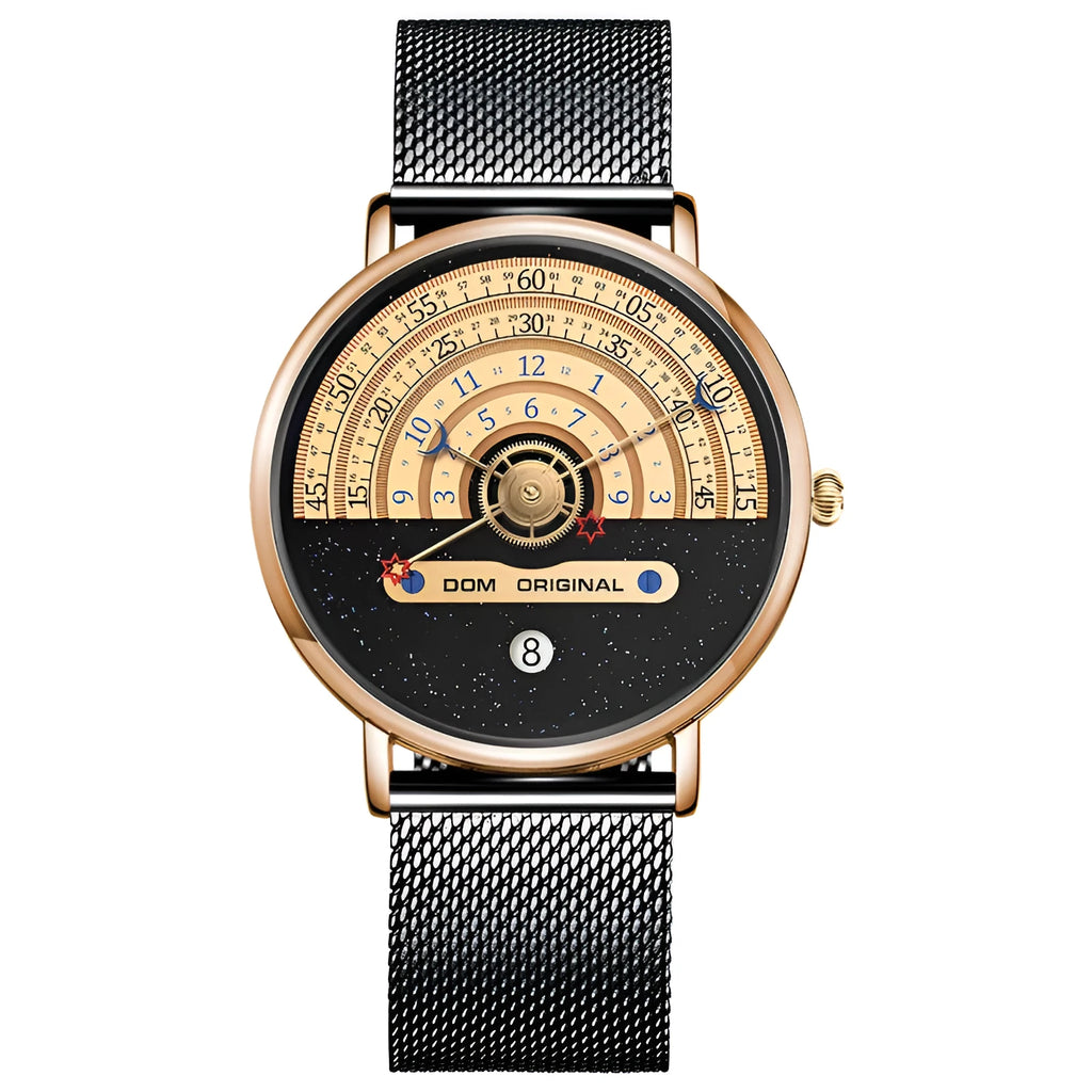 Men's silver sports watch with 40mm dial and stainless steel strap showing quartz movement display