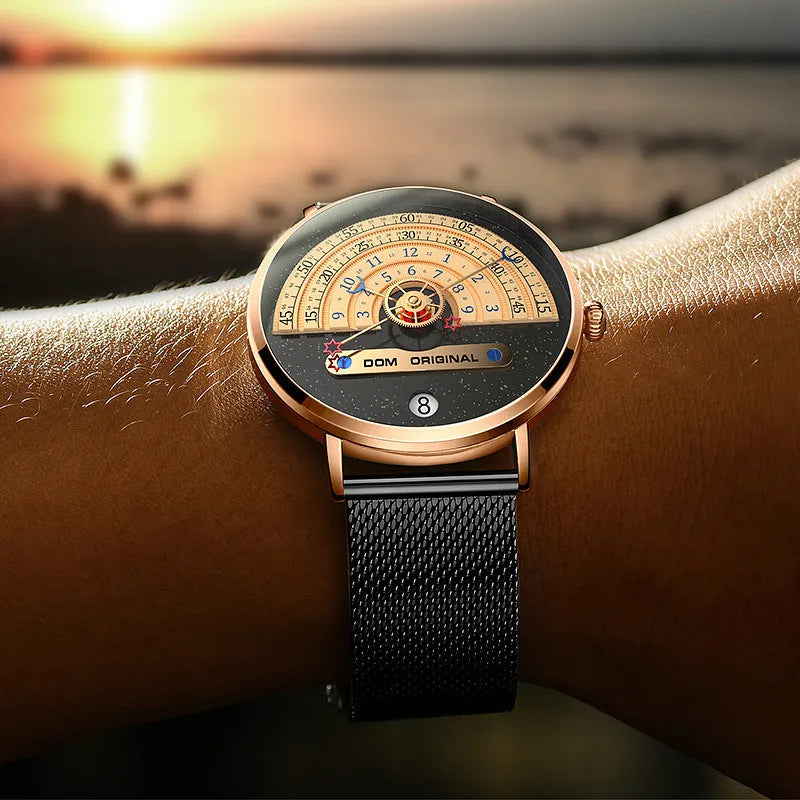 Men's silver sports watch with 40mm dial and stainless steel strap showing quartz movement display