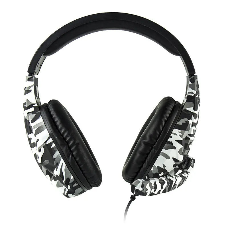 PS4 gaming headset with camouflage metal finish and wired 3.5mm connection
