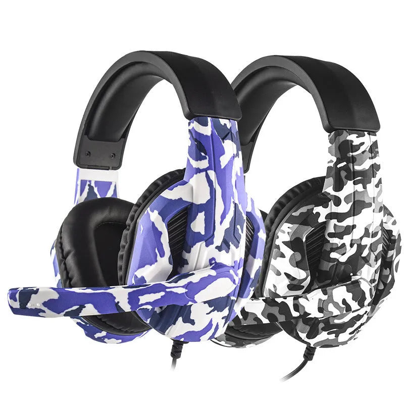 PS4 gaming headset with camouflage metal finish and wired 3.5mm connection