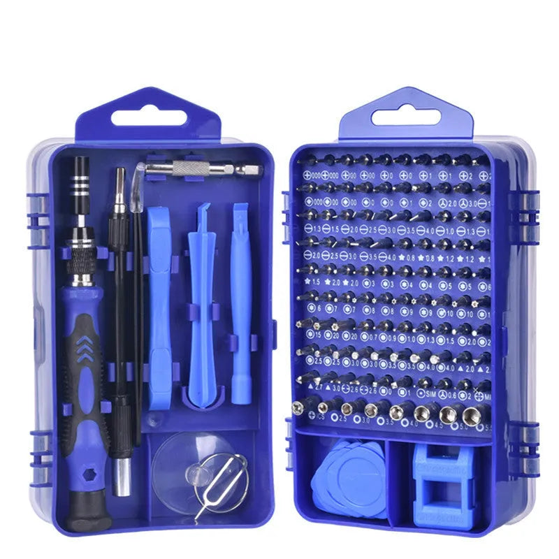 117 in 1 screwdriver set with magnetic bits and flexible extension for electronics repair