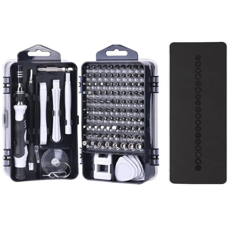 117 in 1 screwdriver set with magnetic bits and flexible extension for electronics repair