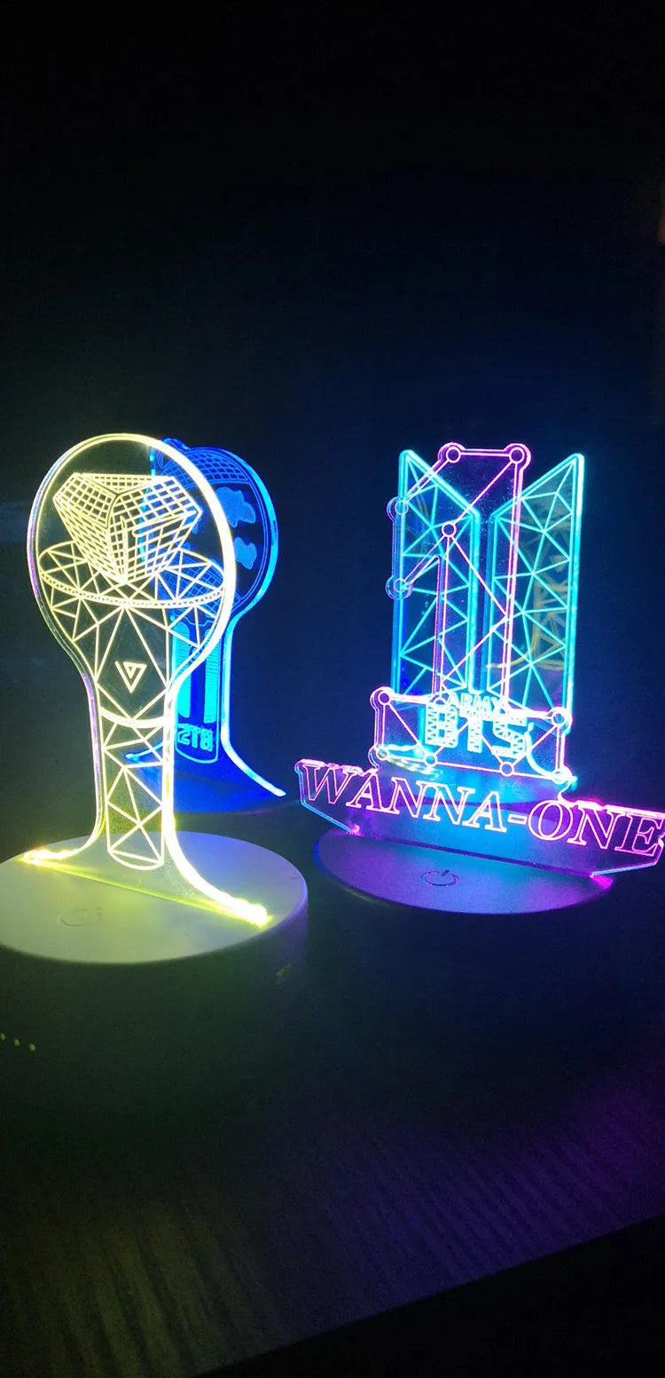 Clear acrylic stand with BTS Light 101 style, tower and gem options, 100-240V voltage support