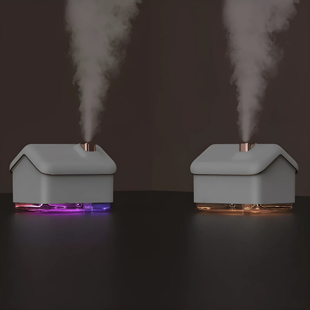 White igloo-shaped USB humidifier and essential oil diffuser with 300ml tank and LED light