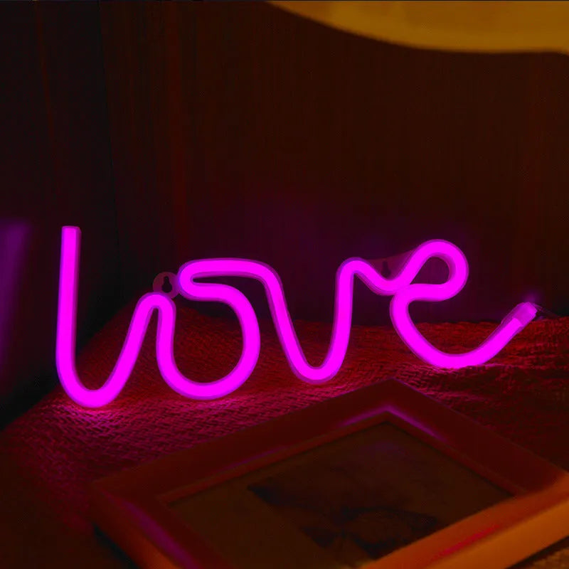 LED neon sign light with silicone shell in pink or warm white colour options for indoor decorative lighting