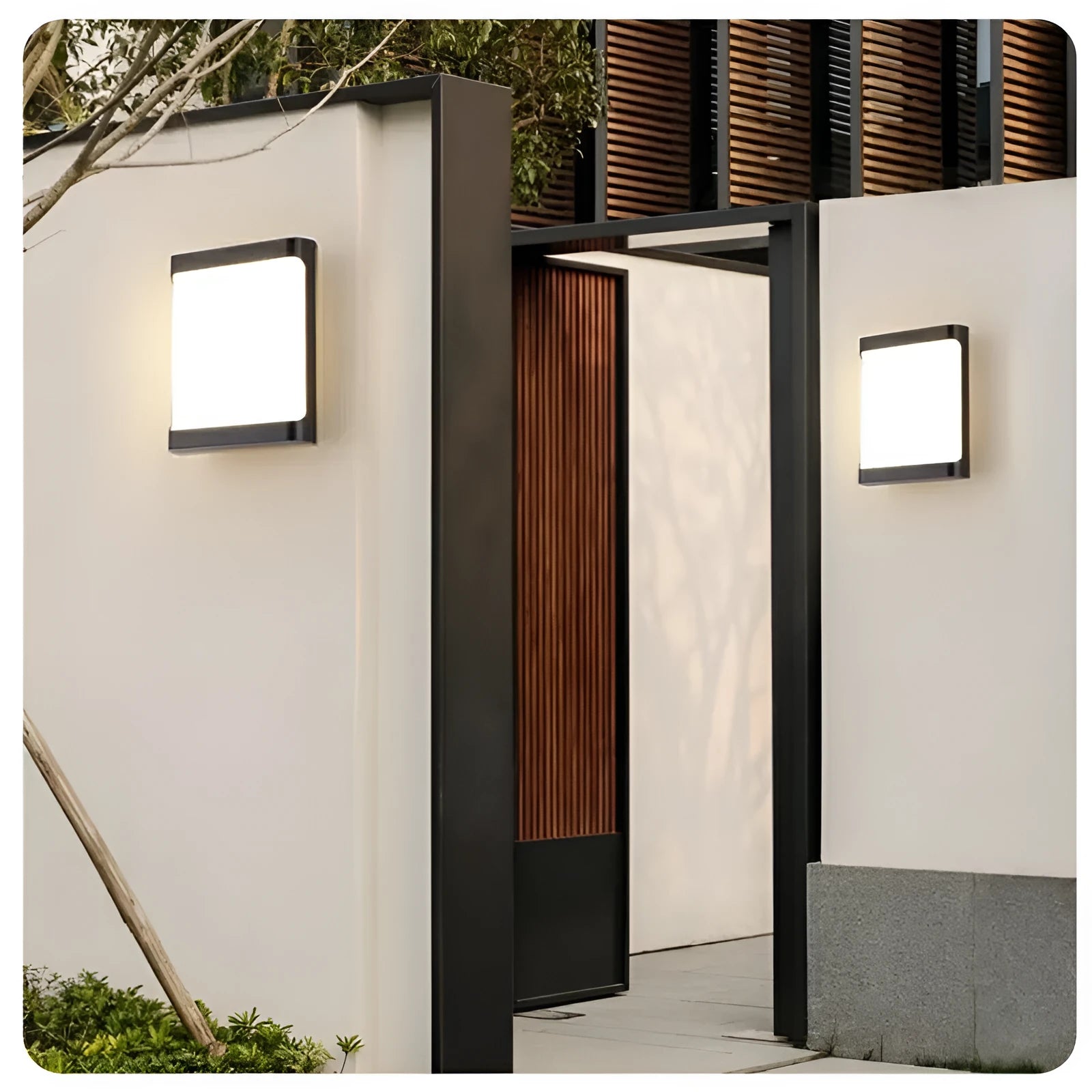 IP65 outdoor LED wall light with aluminium housing measuring 200x160mm