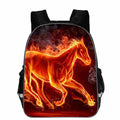 Horse schoolbag with animal head design and cartoon lightning graphics in multiple colour options