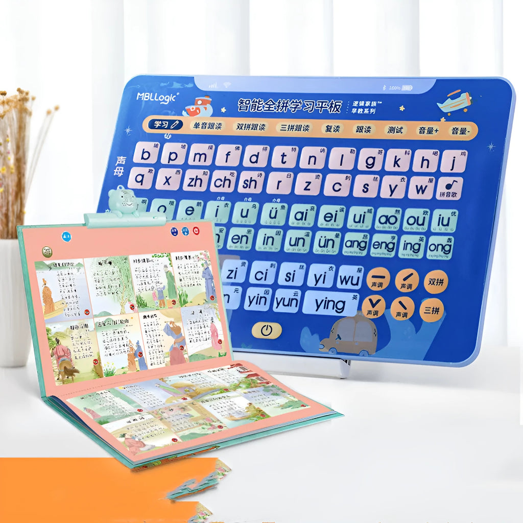 Learn to Read Chinese Spelling Training Characters Audio Wall Chart with tablet and Pinyin cards for children