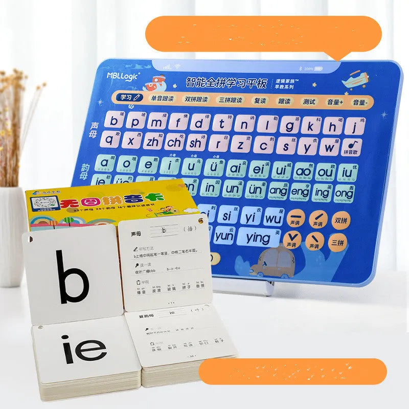Learn to Read Chinese Spelling Training Characters Audio Wall Chart with tablet and Pinyin cards for children