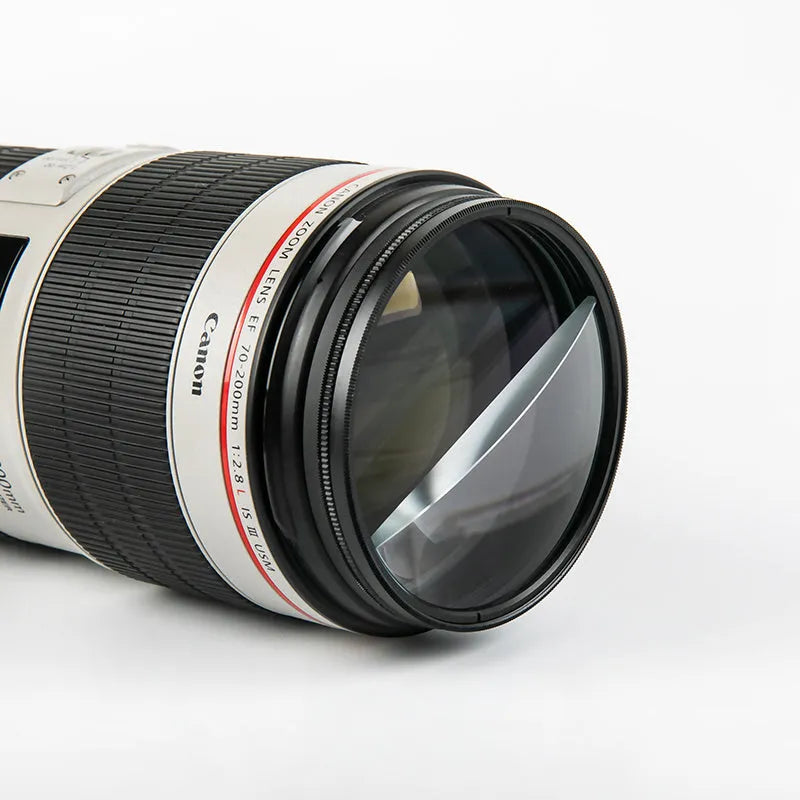 77mm half moon mirror split focus filter with rotating thread for SLR creative photography