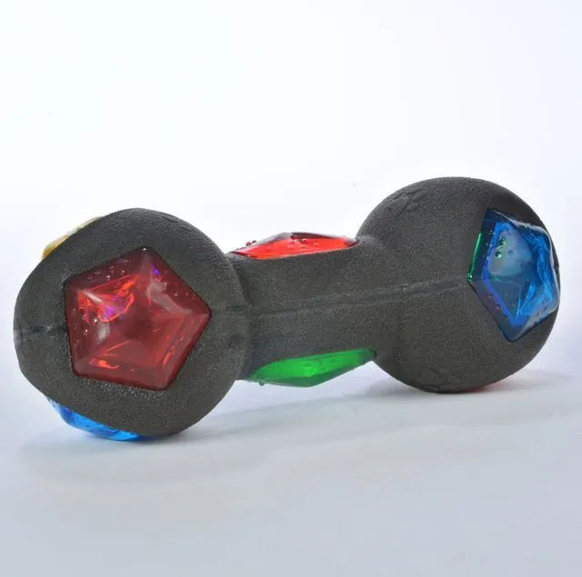 Dog bite resistant rubber sound toy with light effects in lemon style for canine play