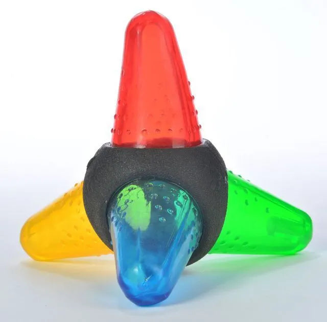 Dog bite resistant rubber sound toy with light effects in lemon style for canine play