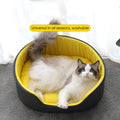 Washable cloth pet kennel for cats and dogs in green, shown in a home setting.