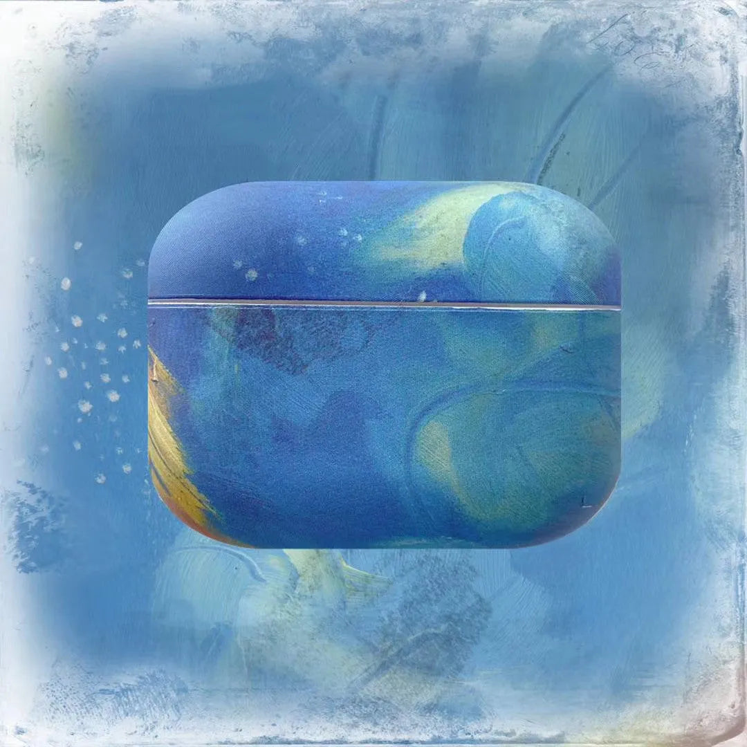 Pink watercolour hard plastic protective sleeve case for Apple AirPods Pro and AirPods 1/2 earphones