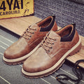 Men's black casual shoes with round toe and rubber sole, artificial PU leather upper