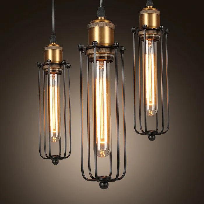 Brown iron Nordic retro industrial gladiator chandelier ceiling light fixture