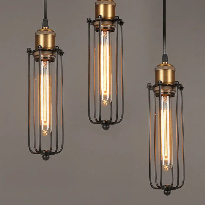 Brown iron Nordic retro industrial gladiator chandelier ceiling light fixture