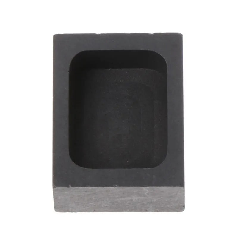 Square high-purity graphite crucible for melting gold, silver, and other precious metals