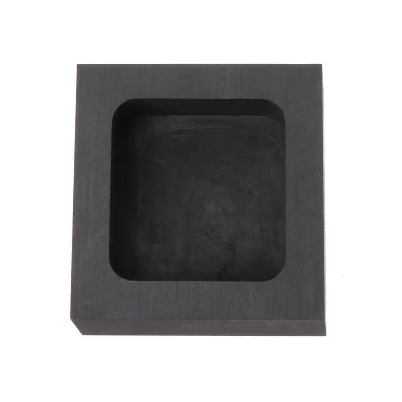 Square high-purity graphite crucible for melting gold, silver, and other precious metals