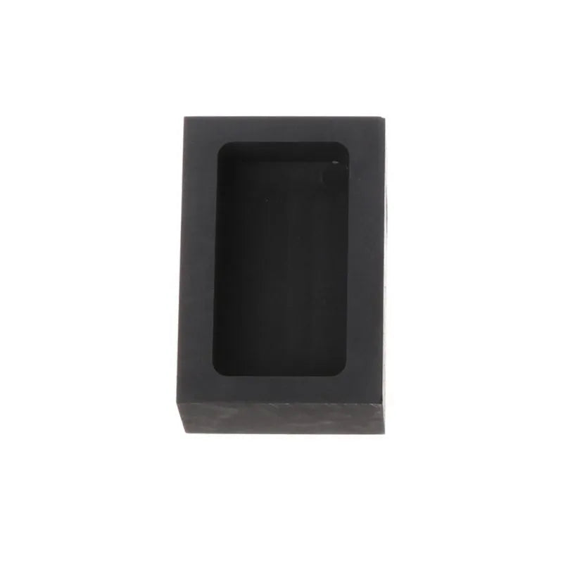 Square high-purity graphite crucible for melting gold, silver, and other precious metals