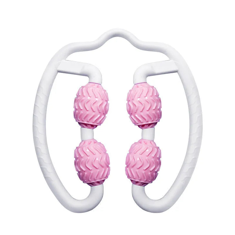 Purple annular silicone leg massage roller for muscle recovery