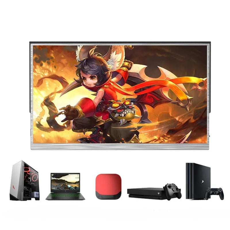 15-inch ultra-thin portable display with split screen functionality and included cables