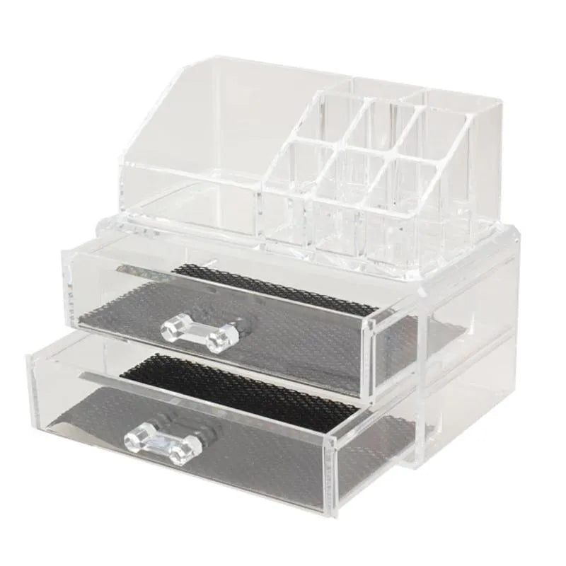 Clear acrylic foldable storage box with 18 litre capacity for makeup organisation