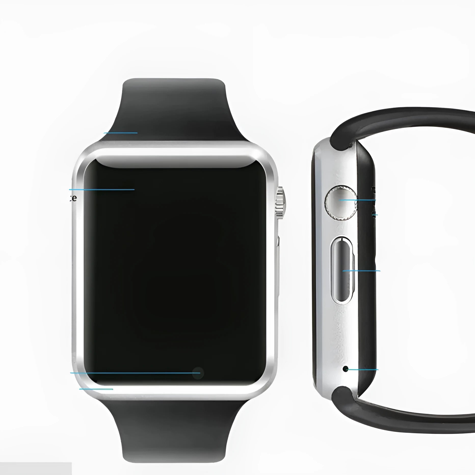 Android smartwatch with 1.54-inch screen showing watch face, available in eight colours with camera and SIM card slot