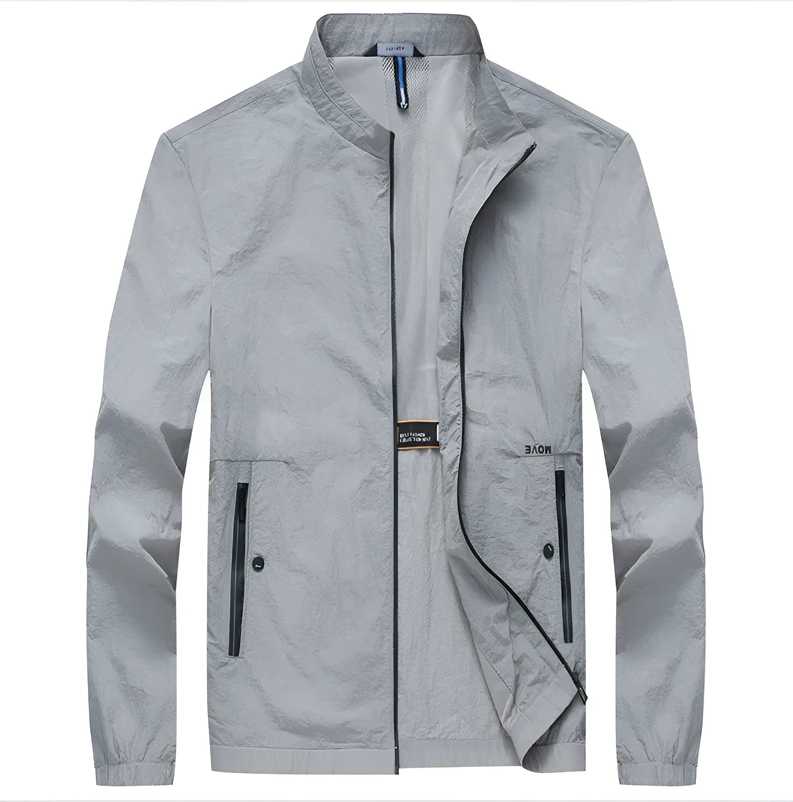 Kentino men's thin blue summer city shirt made from 100% polyester on a hanger.