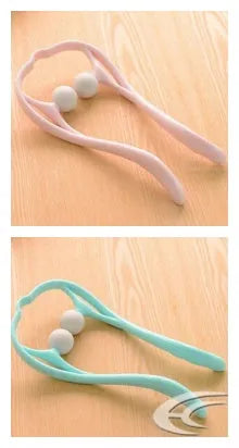 Plastic hand massage roller with adjustable width stand and 3D floating-point design for neck and shoulder pressure point therapy
