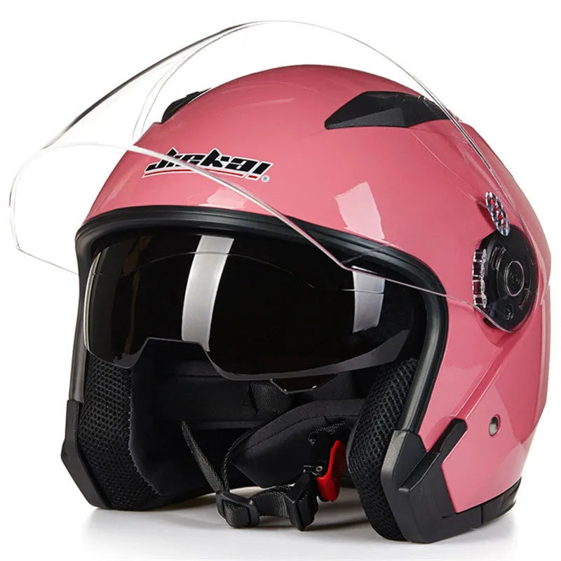 Open face jet style motorcycle helmet JK-512 in multiple colour and size options