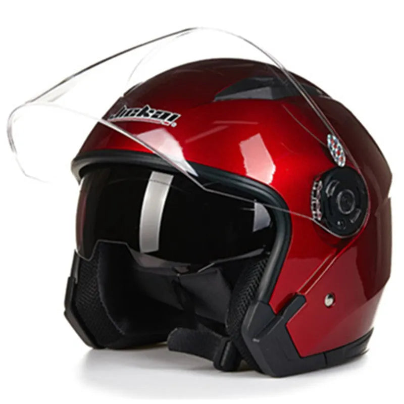 Open face jet style motorcycle helmet JK-512 in multiple colour and size options