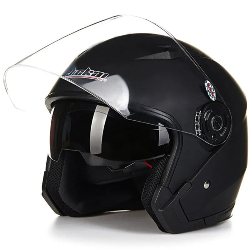 Open face jet style motorcycle helmet JK-512 in multiple colour and size options