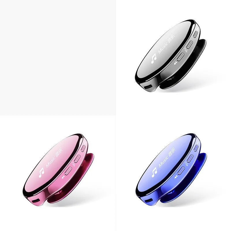 Bluetooth MP4 music player with OLED display in black, blue, or rose gold colours