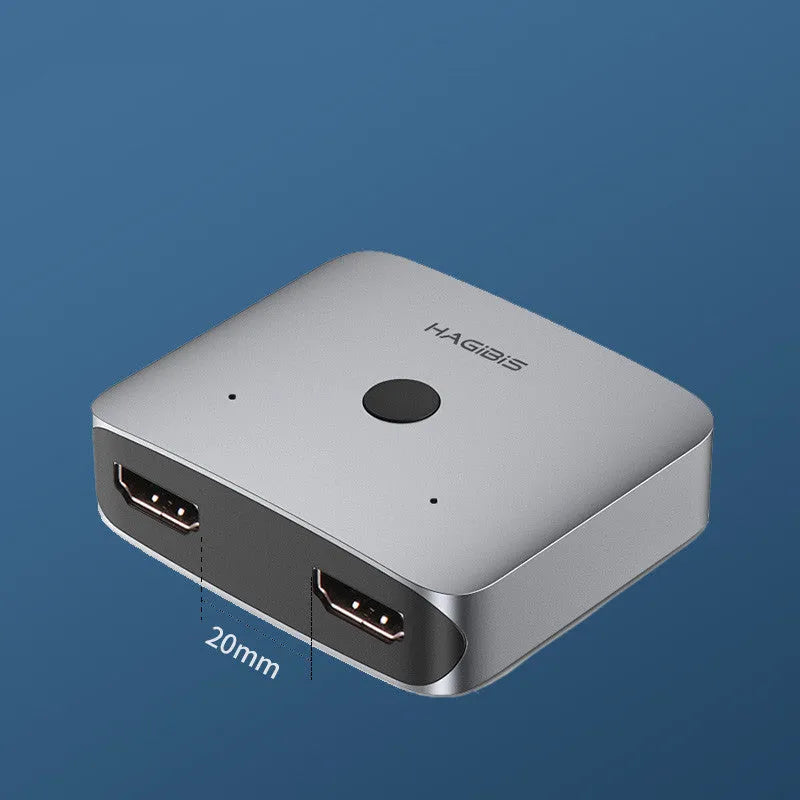 Grey Haibeisi HDMI 1.2 switcher device for splitting one video source to two monitors or TVs.