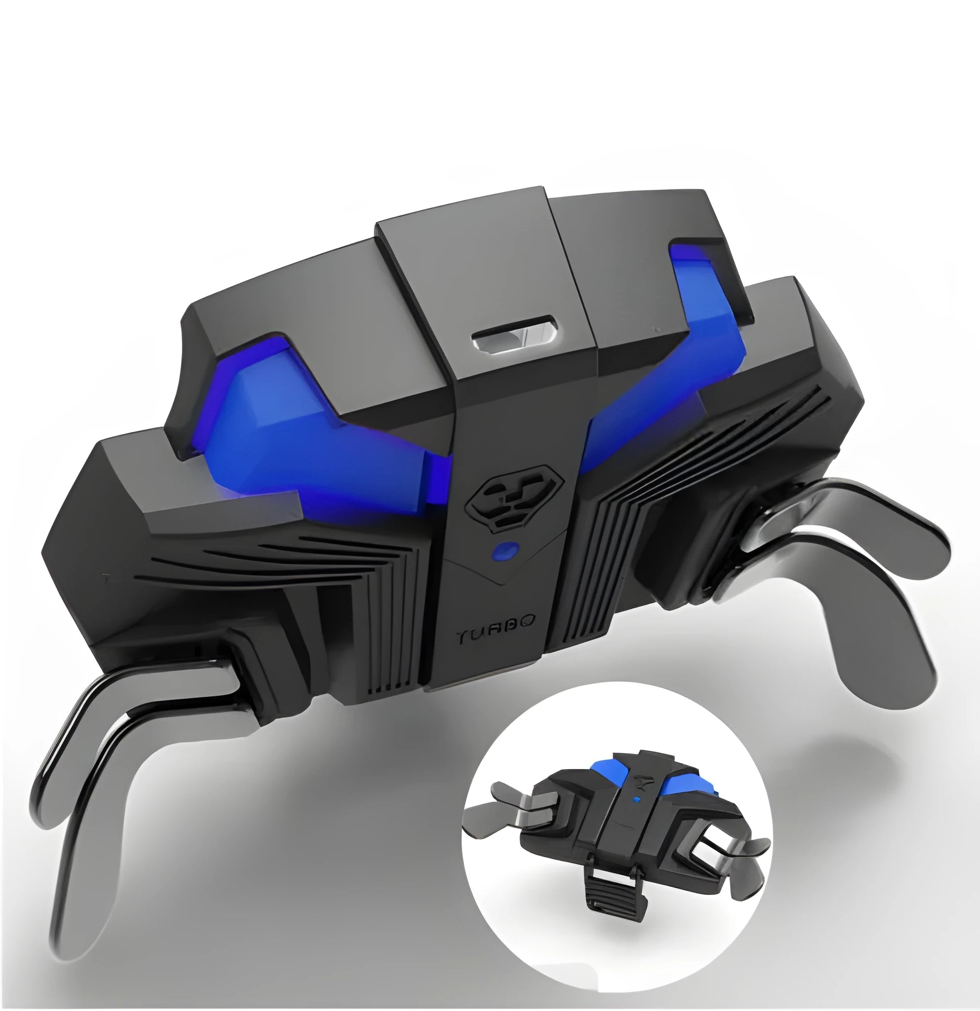 Black PS4 controller back button accessory with a long cable and 3.5mm audio port.