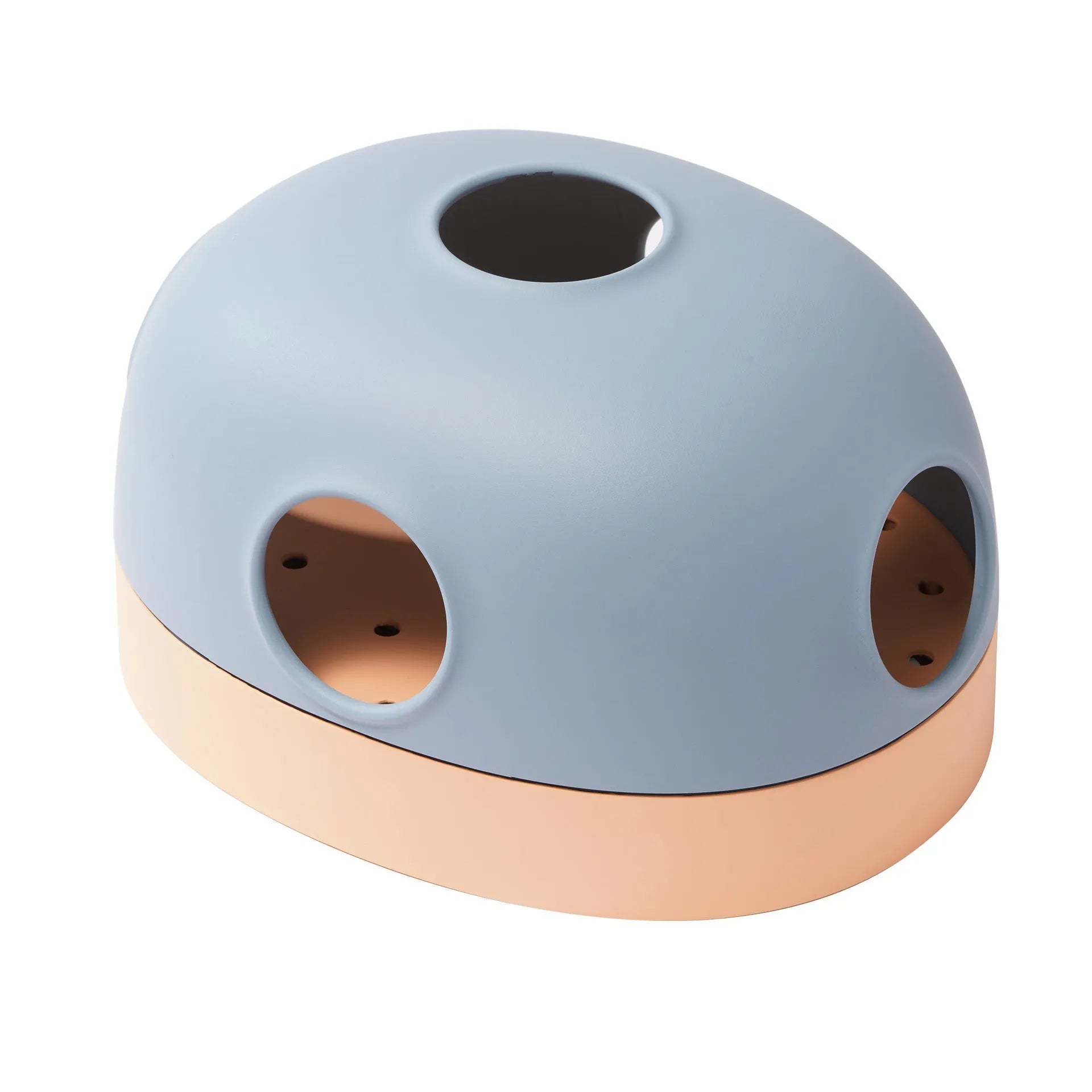 Mochi Dong Dong Le cat turntable toy in avocado green, blue gray, and pink purple colour options, made from PP and TPE materials