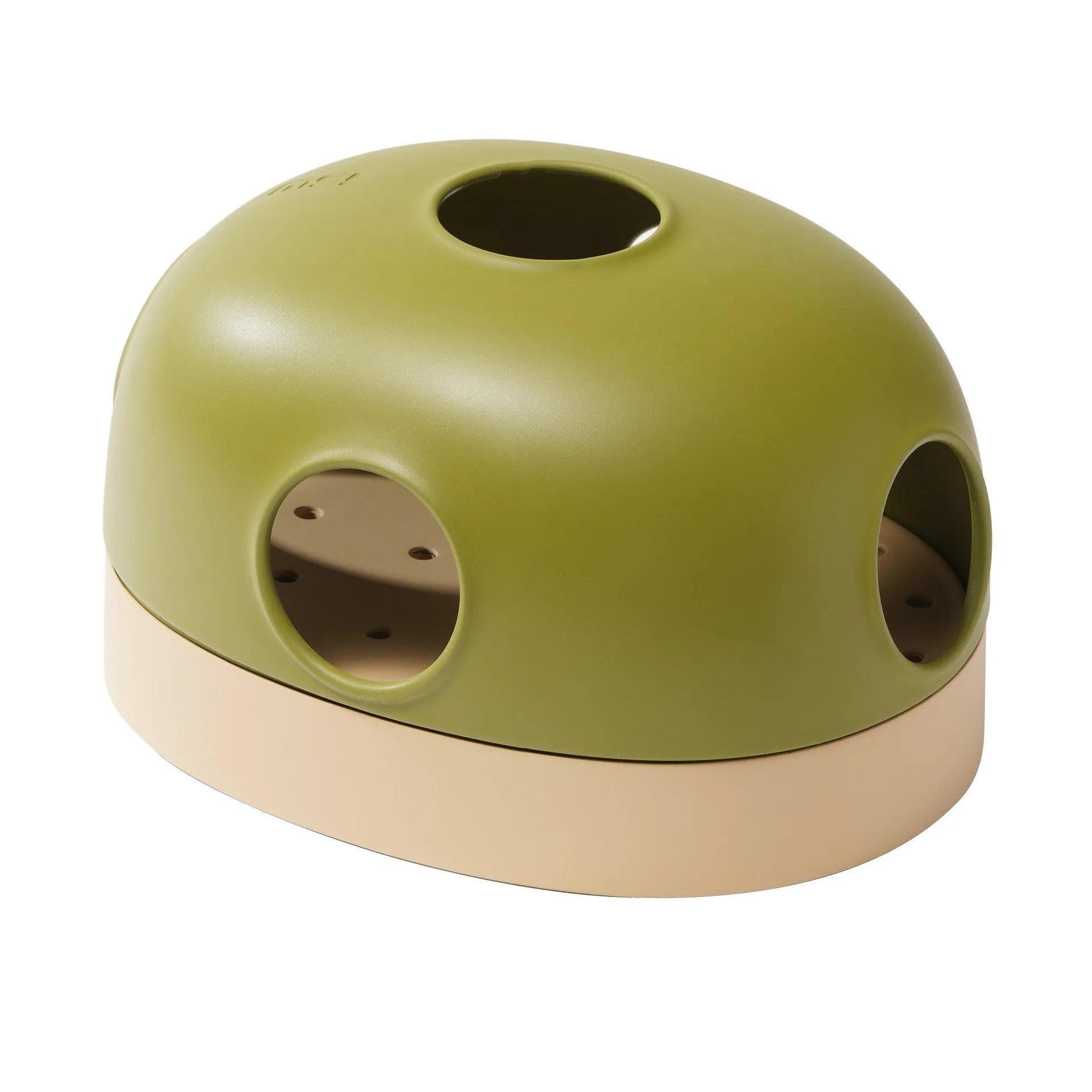 Mochi Dong Dong Le cat turntable toy in avocado green, blue gray, and pink purple colour options, made from PP and TPE materials