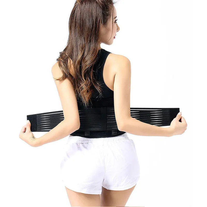 Self-heating waist protection belt in elastic cloth material for lumbar muscle strain support
