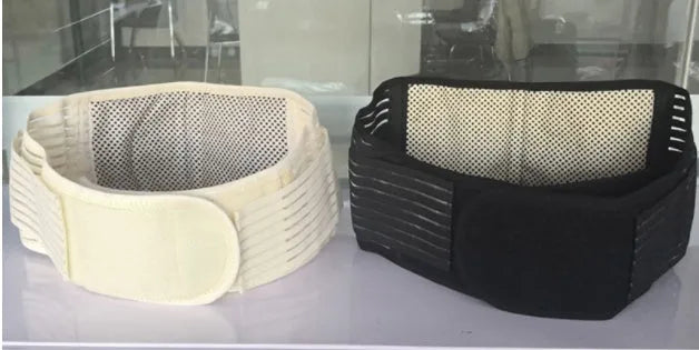Self-heating waist protection belt in elastic cloth material for lumbar muscle strain support