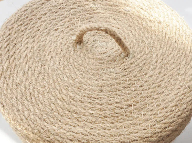 Japanese style linen fabric storage basket with lid in three sizes for bedroom organisation