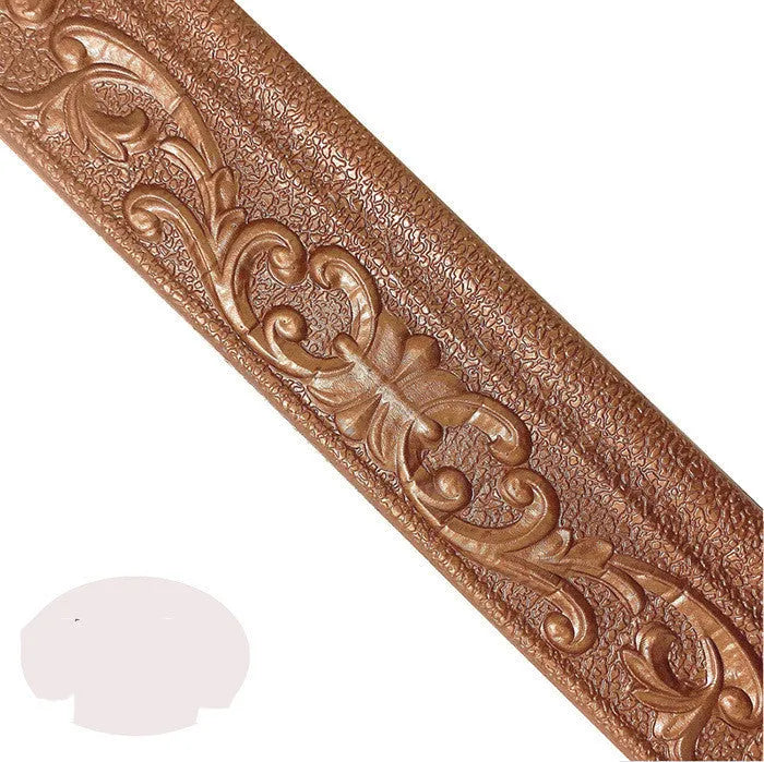 Self-adhesive waistline decorative border skirting line with grid pattern in medium size