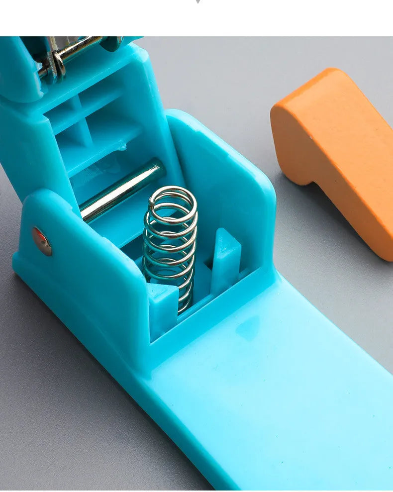 Rotating student stapler in multiple colours showing 360-degree head and centre binding function.